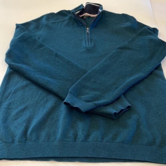 Ted Baker London Knitted 1/4 Zip Funnel Neck Sweater Size XL Viscose Cotton - Picture 6 of 14